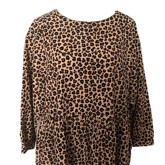 Gorman Brown Tan Leopard Animal Print Pockets Fine Corduroy Dress 14 - Picture 4 of 7